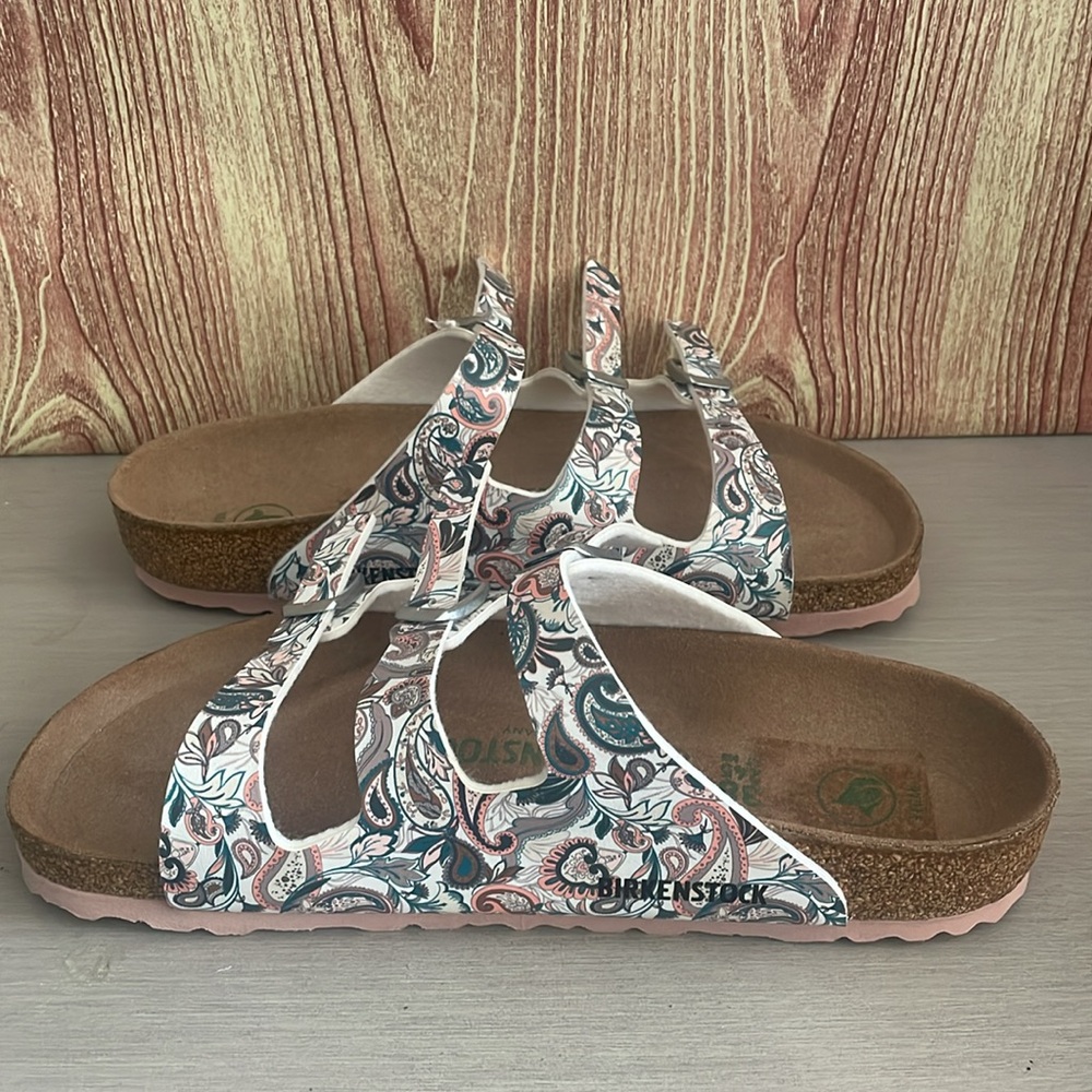 Birkenstock Vegan Florida Fresh Paisley Light Rose Sandals - Picture 6 of 8